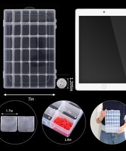 Alternative view of 2 Pack Clear Bead Organizer Tackle Box with Adjustable Dividers for Jewelry Art Craft Containers 36 Grids Compartment with 5 Sheets Label Stickers
